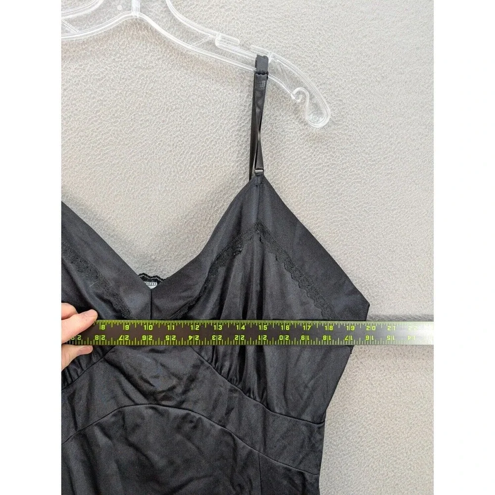 Vintage Velrose 100% Nylon Black Night Gown Lingerie Lace Mexico Women's Size 42